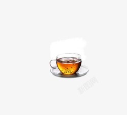 冒烟茶茶杯里的茶高清图片