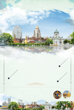 介绍景点创意旅游泰国旅游海报背景高清图片