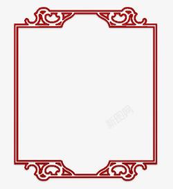 中国风花纹红色边框装饰素材