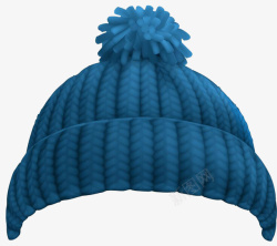 蓝色毛线帽子素材