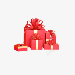 橘色红色红色礼物盒子红色高清图片