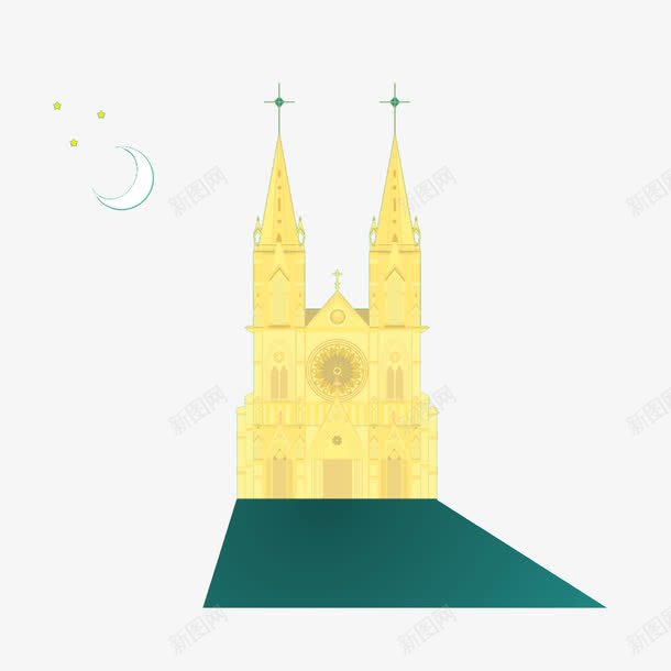 卡通城堡png免抠素材_新图网 https://ixintu.com 卡通 城堡 建筑 教堂 欧式