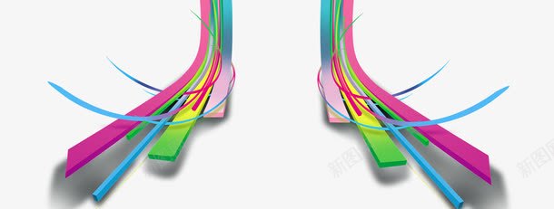 立体线条png免抠素材_新图网 https://ixintu.com 几何 多边形 扁平 电商 立体线条