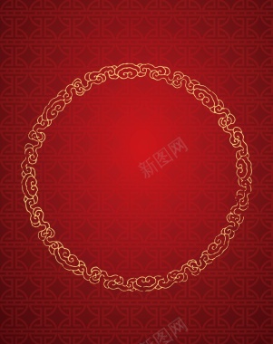 矢量中国风传统红色底纹边框背景背景