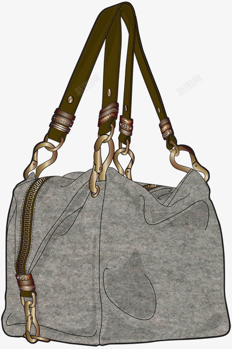 手绘手提包png免抠素材_新图网 https://ixintu.com 女式包 手提包 手绘 背包