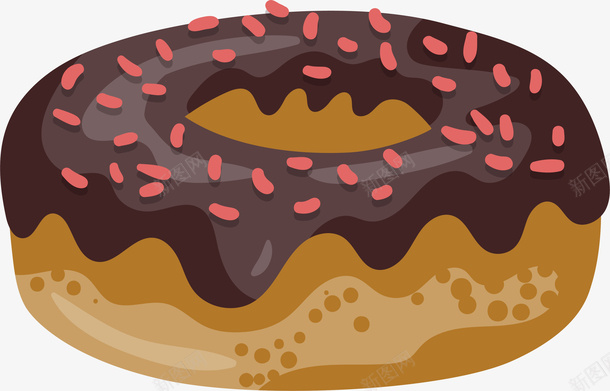 巧克力甜甜圈矢量图eps免抠素材_新图网 https://ixintu.com 免抠图 卡通有趣 巧克力 扁平化 甜甜圈 矢量图案 矢量图