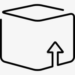 超薄的概述物流的立方体盒超薄轮廓图标高清图片