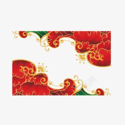 中国风红色喜庆装饰花边素材