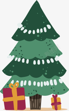 圣诞树木礼盒图标图标
