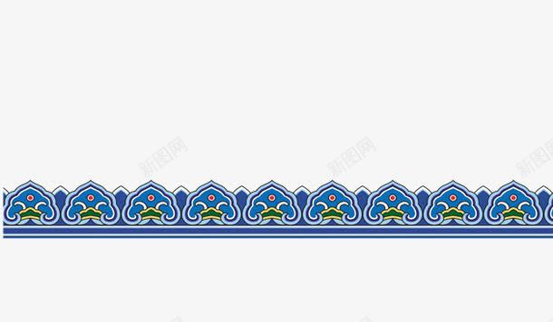 蓝色纹样装饰png免抠素材_新图网 https://ixintu.com 传统 纹样 蓝色 装饰