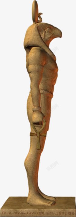 埃及鹰头人身石雕素材