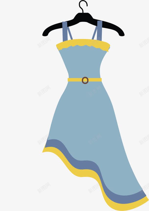 蓝色背带裙子png免抠素材_新图网 https://ixintu.com 卡通裙子 扁平的裙子 矢量裙子 美丽的裙子 背带裙子 蓝色 裙子
