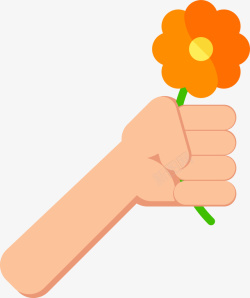 手握花朵素材