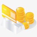 银行卡和金币图标png_新图网 https://ixintu.com 图标 素材 金币 银行卡