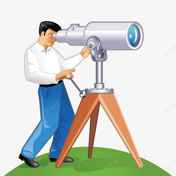 看望远镜的人矢量图ai免抠素材_新图网 https://ixintu.com 人 望远镜 看望远镜 矢量图