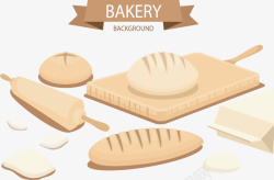 自制面包自制手工面包工坊矢量图高清图片