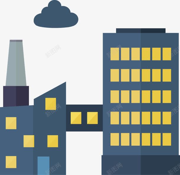 创意工厂厂房图标矢量图ai_新图网 https://ixintu.com 创意设计 厂房图标 工厂 矢量图