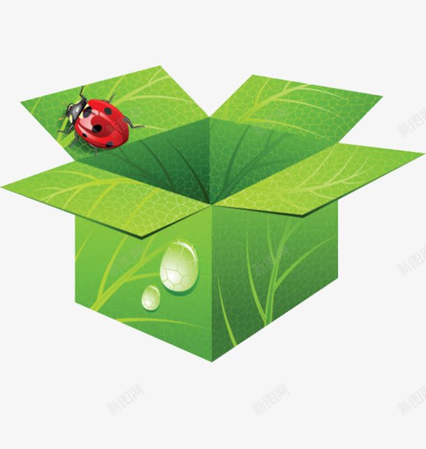 探索自然png免抠素材_新图网 https://ixintu.com 七星瓢虫 环境保护 红色 绿色箱子