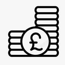 英镑硬币硬币货币电子商务金融金融钱英镑图标高清图片