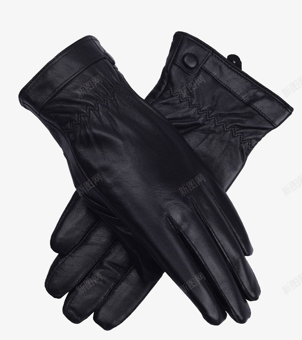 黑色手套png免抠素材_新图网 https://ixintu.com 保暖 冬天 戴手套 手套 暖和 皮套 皮手套 配饰 黑