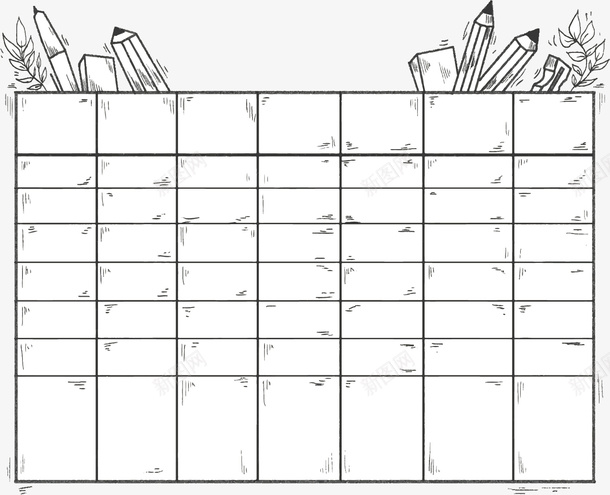 卡通手绘铅笔计划表矢量图ai免抠素材_新图网 https://ixintu.com 一周计划 卡通计划表 手绘计划表 手绘风 矢量png 矢量图 计划表