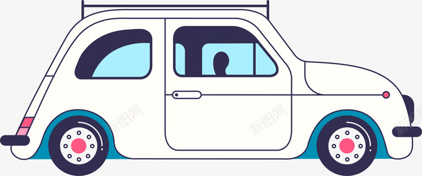 手绘汽车png免抠素材_新图网 https://ixintu.com 卡通简约 小汽车 手绘图 矢量图案 简约 行走