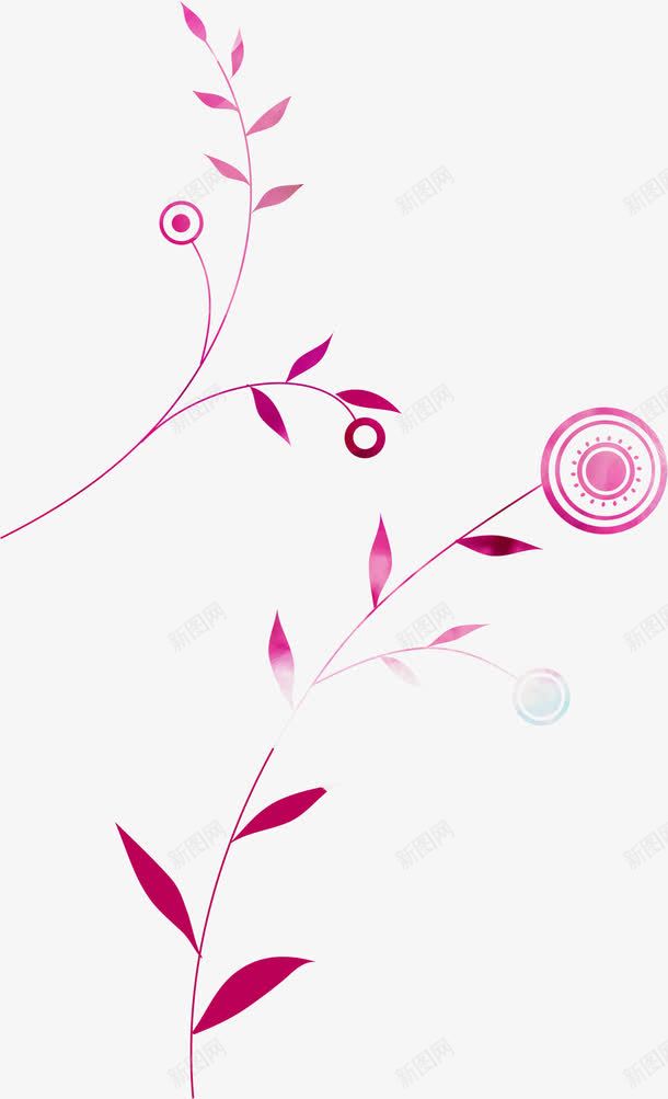 紫色花朵线条装饰png免抠素材_新图网 https://ixintu.com 紫色 线条 花朵 装饰
