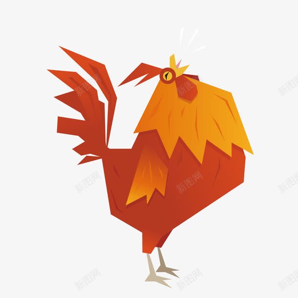 卡通手绘红色的公鸡png免抠素材_新图网 https://ixintu.com 公鸡 创意 动漫动画 动物 卡通手绘 红色的