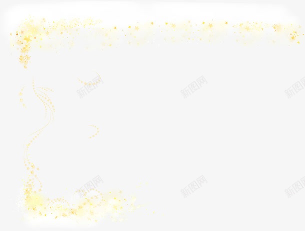 手绘黄色梦幻装饰边框png免抠素材_新图网 https://ixintu.com 梦幻 装饰 边框 黄色