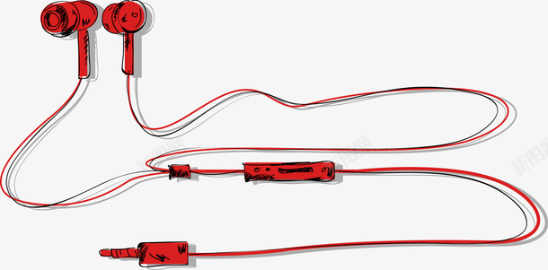 耳塞矢量图eps免抠素材_新图网 https://ixintu.com 免费矢量下载 红色 耳塞 耳机 矢量图