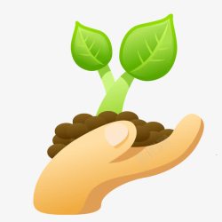 手捧植物苗子手捧植物环保图标高清图片