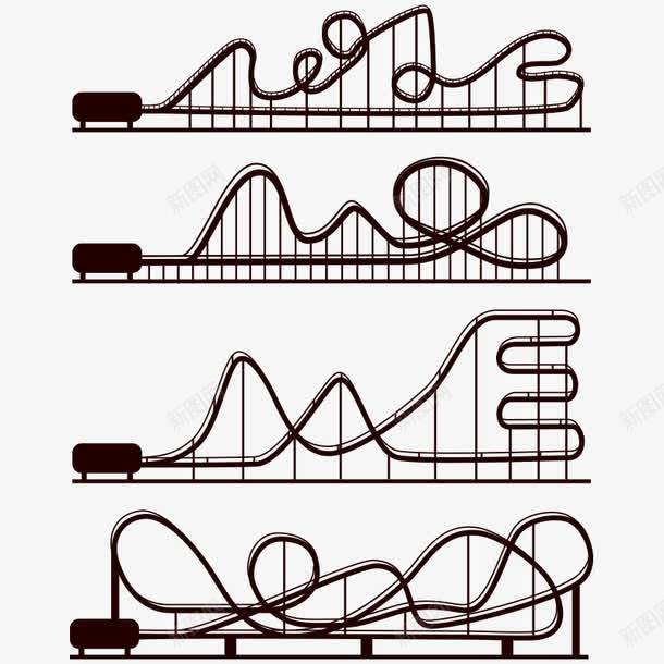 过山车路线png免抠素材_新图网 https://ixintu.com 惊险项目设计 游乐园项目 过山车 过山车路线