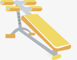仰卧起坐板黄色仰卧起坐器材矢量图高清图片