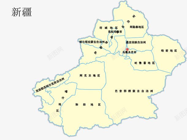 新疆地图png免抠素材_新图网 https://ixintu.com 中国新疆 地图 新疆 新疆地图 矢量地图