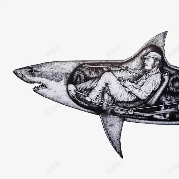 创意插画鲸鱼潜艇psd免抠素材_新图网 https://ixintu.com 创意设计 卡通手绘 潜艇 素描鲸鱼 鲸鱼
