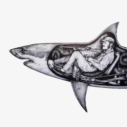 创意插画鲸鱼潜艇素材