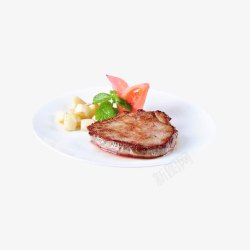 肉禽产品实物西红柿烤牛排牛里脊高清图片