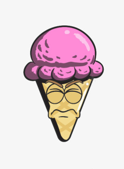 Cone卡通锥奶油表情符号冰蛋卷冰淇凌高清图片