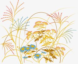 花卉装饰底纹卡通手绘装饰花卉矢量图高清图片