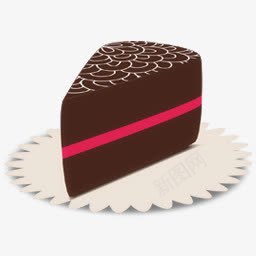 精美的巧克力蛋糕黑色图标图标