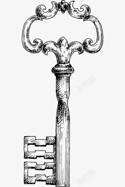 素描钥匙装饰素材