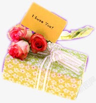 彩色手绘花朵礼盒玫瑰花束素材