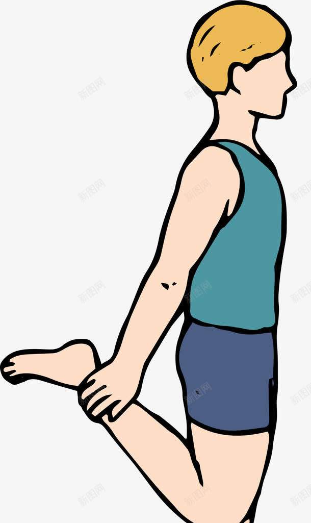 后踢腿动作png免抠素材_新图网 https://ixintu.com 卡通手绘 康复训练 热身运动 理疗 瑜伽 运动康复