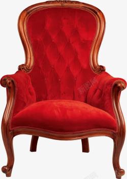 红色欧式风格真皮座椅素材