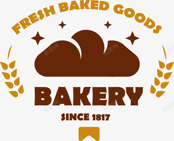 褐色欧式面包标签png免抠素材_新图网 https://ixintu.com 欧式复古 烘焙 矢量标签 褐色 面包 餐饮