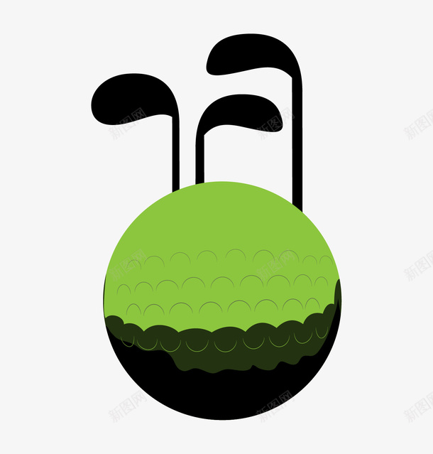 手绘创意高尔夫球场png免抠素材_新图网 https://ixintu.com 创意图 可爱 彩色图 手绘图 简单的 高尔夫球场