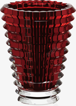 红色玻璃花瓶矢量图素材