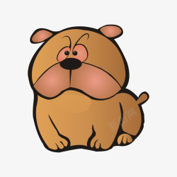 胖胖的小狗卡通图素材