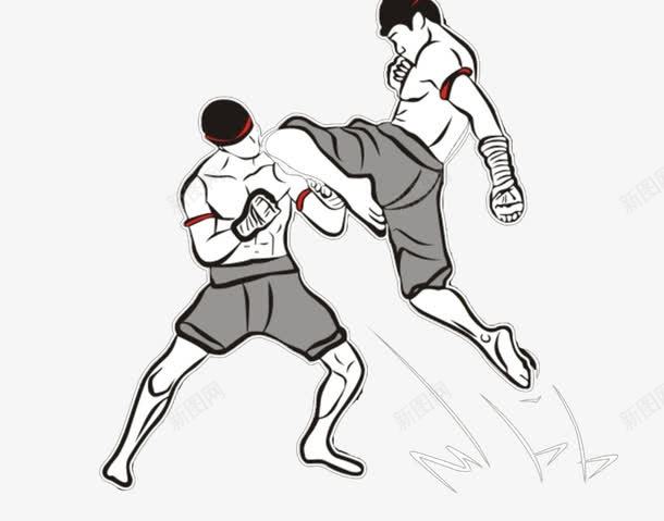 泰拳png免抠素材_新图网 https://ixintu.com 两个人 打架 泰拳