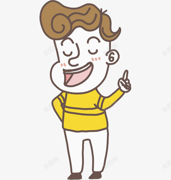 黄衣服男孩png免抠素材_新图网 https://ixintu.com 人物画 卡通手绘 水彩画 肖像画 装饰图案 黄衣服男孩